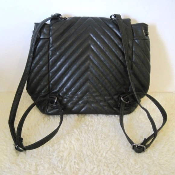 Faux Leather Quilted Backpack - Picture 3 of 9